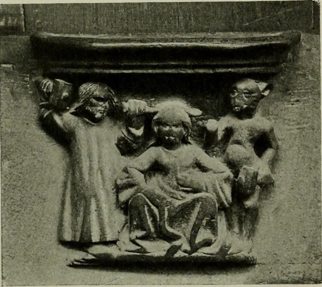 An illustration from L'art religieux de la fin du Moyen Age en France : étude sur l'iconographie du Moyen Age et sur ses sources d'inspiration, 1922, leaf 503