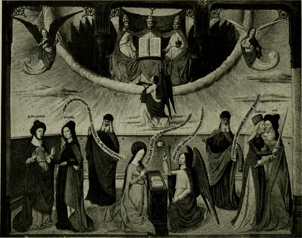 An illustration from L'art religieux de la fin du Moyen Age en France : étude sur l'iconographie du Moyen Age et sur ses sources d'inspiration, 1922, leaf 59