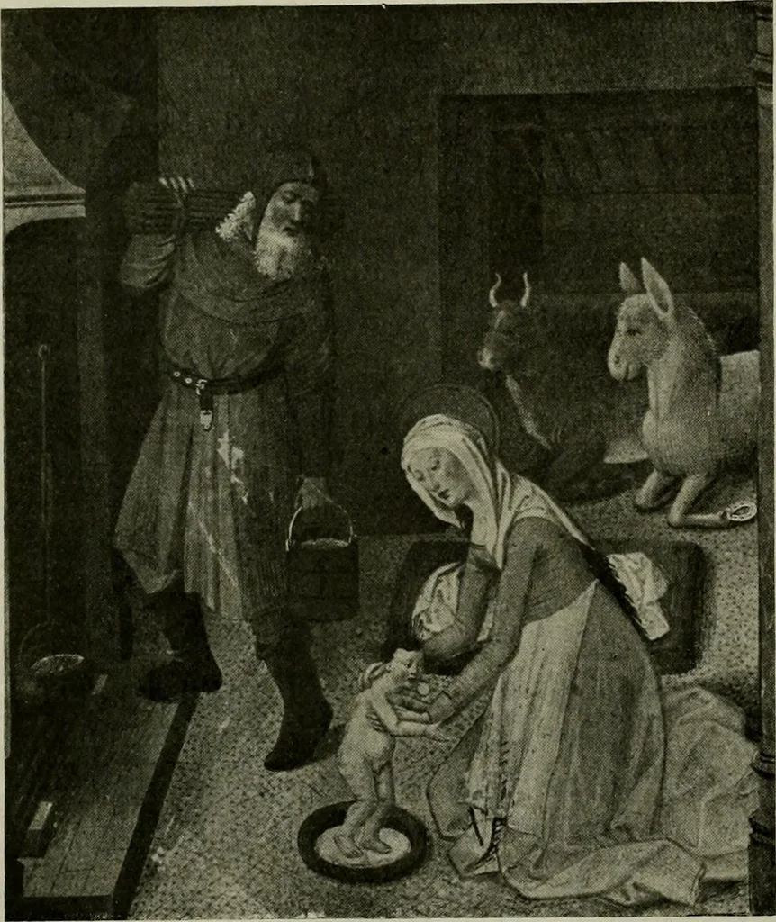 An illustration from L'art religieux de la fin du Moyen Age en France : étude sur l'iconographie du Moyen Age et sur ses sources d'inspiration, 1922, leaf 67