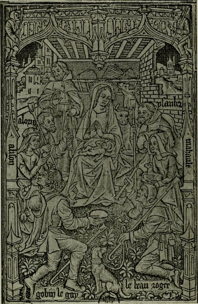 An illustration from L'art religieux de la fin du Moyen Age en France : étude sur l'iconographie du Moyen Age et sur ses sources d'inspiration, 1922, leaf 69