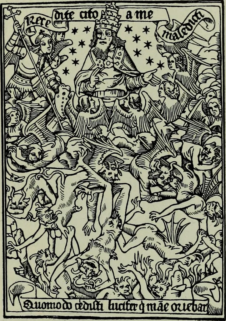 An illustration from L'art religieux de la fin du Moyen Age en France : étude sur l'iconographie du Moyen Age et sur ses sources d'inspiration, 1922, leaf 86