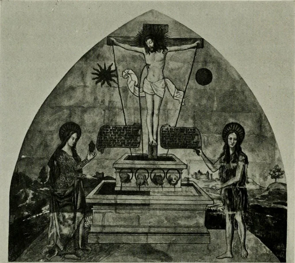 An illustration from L'art religieux de la fin du moyen âge en France; étude sur l'iconographie du moyen âge et sur ses sources d'inspiration;, 1908, leaf 123