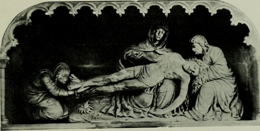 An illustration from L'art religieux de la fin du moyen âge en France; étude sur l'iconographie du moyen âge et sur ses sources d'inspiration;, 1908, leaf 140