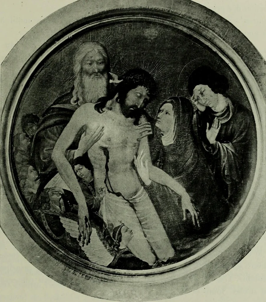 An illustration from L'art religieux de la fin du moyen âge en France; étude sur l'iconographie du moyen âge et sur ses sources d'inspiration;, 1908, leaf 156
