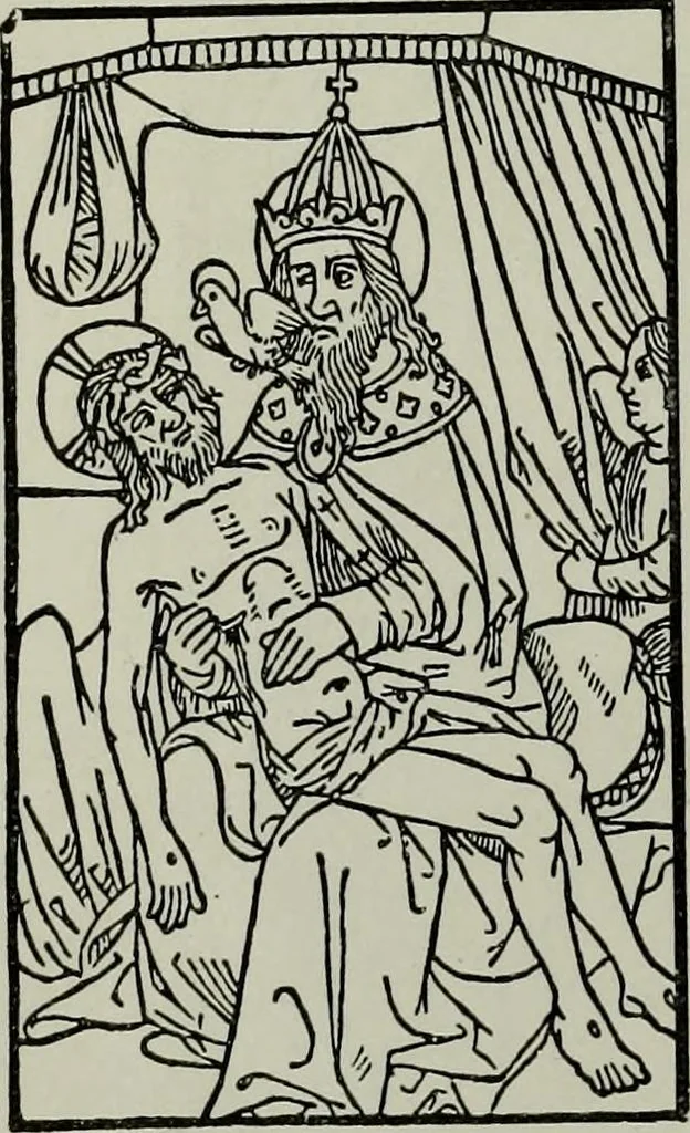 An illustration from L'art religieux de la fin du moyen âge en France; étude sur l'iconographie du moyen âge et sur ses sources d'inspiration;, 1908, leaf 157
