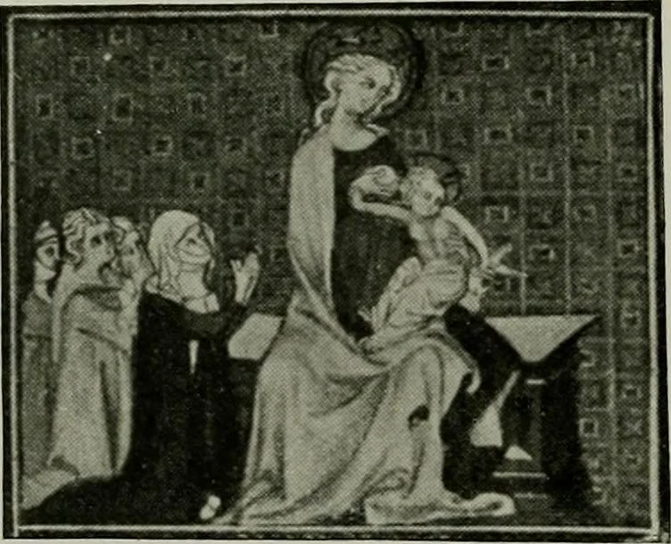 An illustration from L'art religieux de la fin du moyen âge en France; étude sur l'iconographie du moyen âge et sur ses sources d'inspiration;, 1908, leaf 161