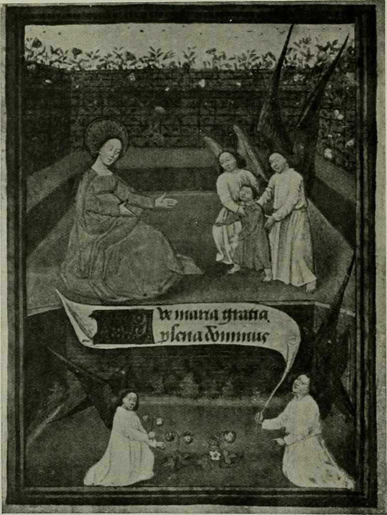 An illustration from L'art religieux de la fin du moyen âge en France; étude sur l'iconographie du moyen âge et sur ses sources d'inspiration;, 1908, leaf 165