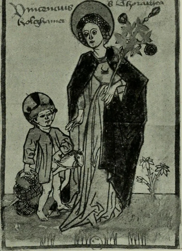 An illustration from L'art religieux de la fin du moyen âge en France; étude sur l'iconographie du moyen âge et sur ses sources d'inspiration;, 1908, leaf 168