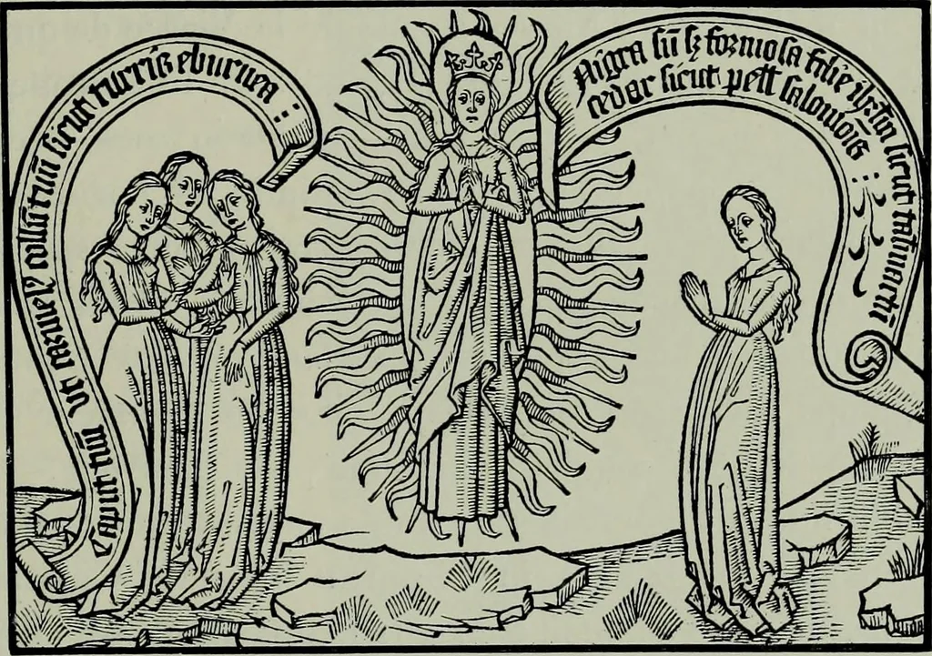 An illustration from L'art religieux de la fin du moyen âge en France; étude sur l'iconographie du moyen âge et sur ses sources d'inspiration;, 1908, leaf 236