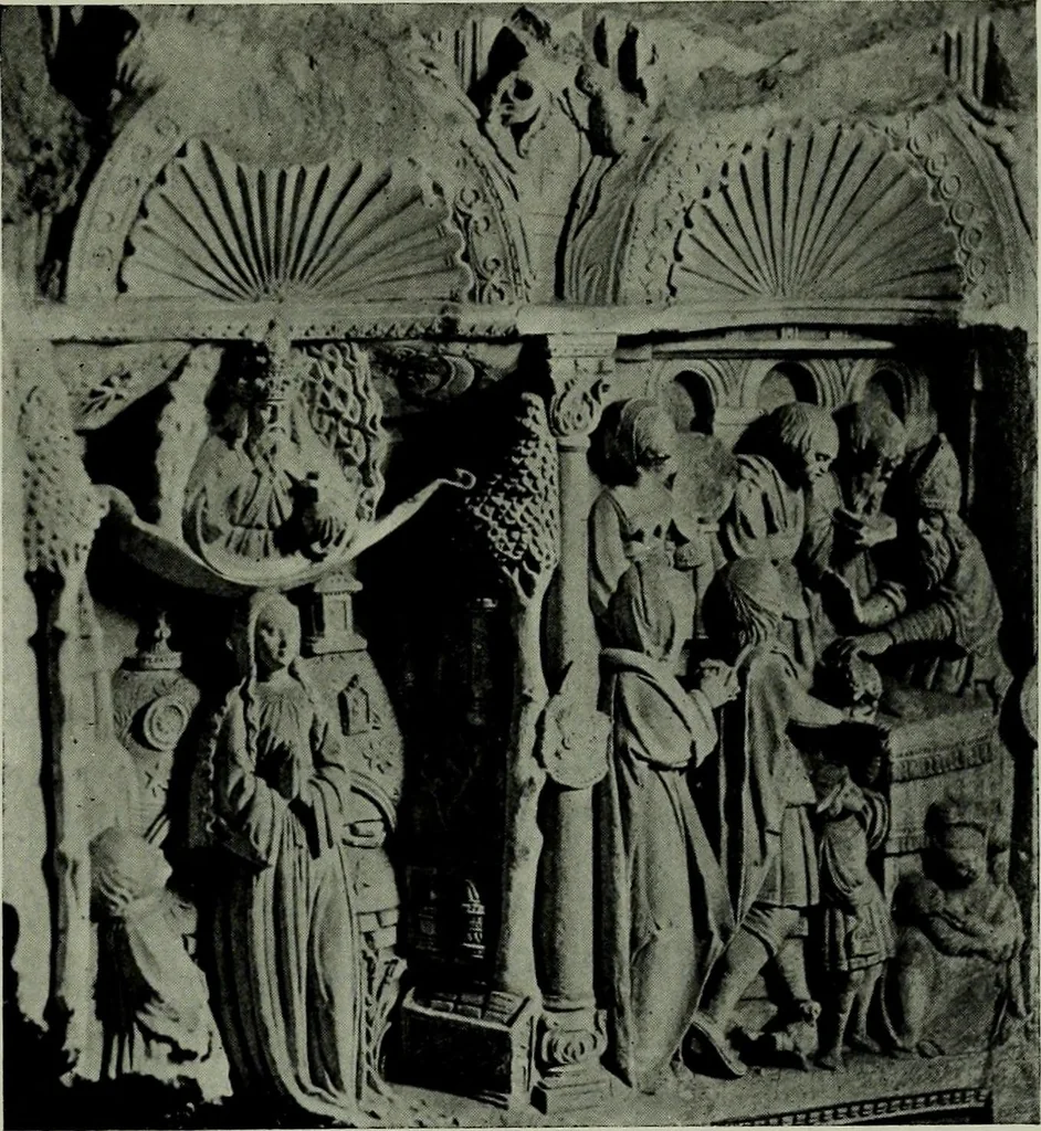 An illustration from L'art religieux de la fin du moyen âge en France; étude sur l'iconographie du moyen âge et sur ses sources d'inspiration;, 1908, leaf 238