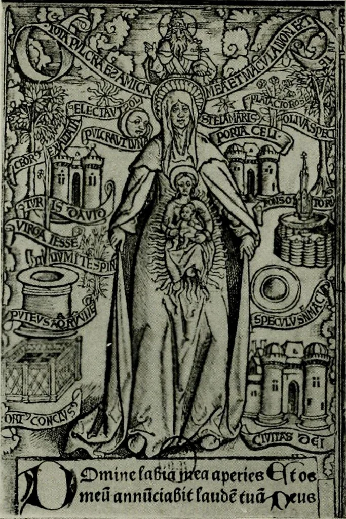 An illustration from L'art religieux de la fin du moyen âge en France; étude sur l'iconographie du moyen âge et sur ses sources d'inspiration;, 1908, leaf 243