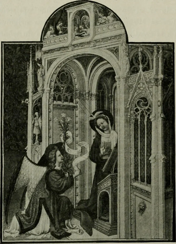 An illustration from L'art religieux de la fin du moyen âge en France; étude sur l'iconographie du moyen âge et sur ses sources d'inspiration;, 1908, leaf 37