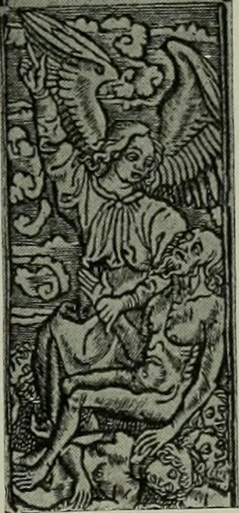 An illustration from L'art religieux de la fin du moyen âge en France; étude sur l'iconographie du moyen âge et sur ses sources d'inspiration;, 1908, leaf 502
