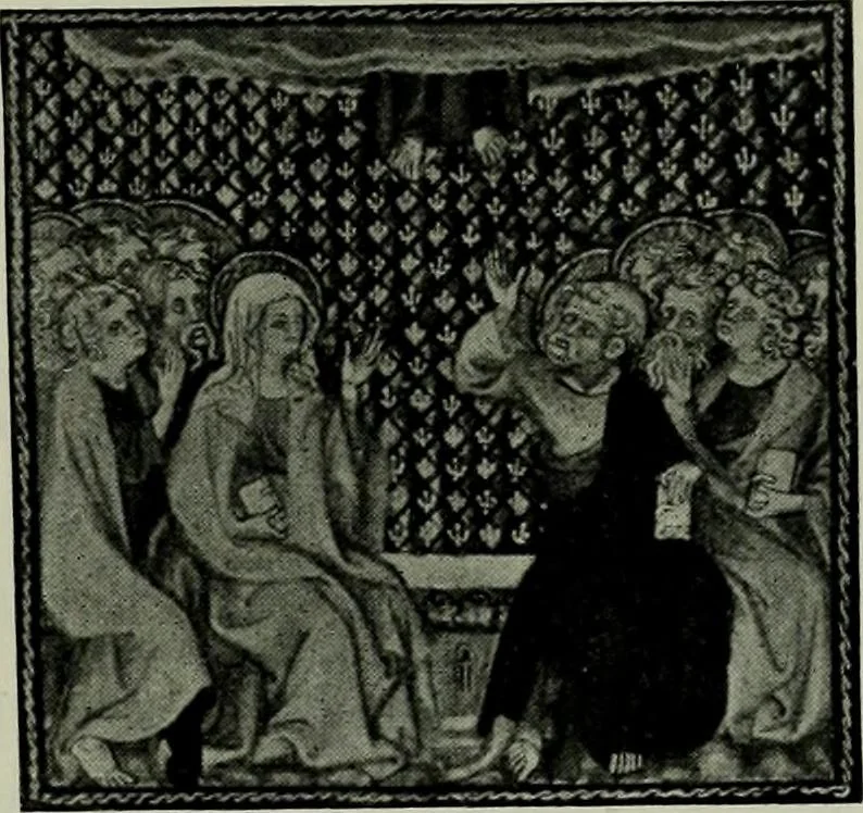 An illustration from L'art religieux de la fin du moyen âge en France; étude sur l'iconographie du moyen âge et sur ses sources d'inspiration;, 1908, leaf 66