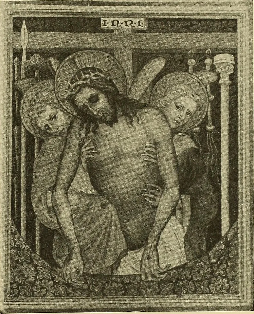 An illustration from L'art religieux de la fin du moyen âge en France; étude sur l'iconographie du moyen âge et sur ses sources d'inspiration;, 1908, leaf 112