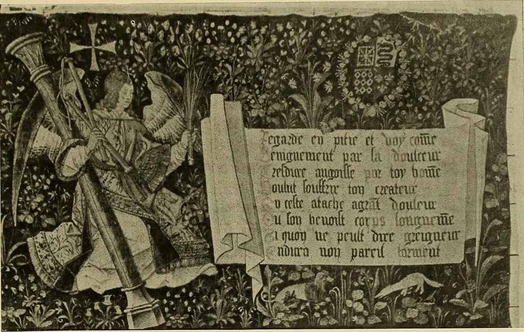 An illustration from L'art religieux de la fin du moyen âge en France; étude sur l'iconographie du moyen âge et sur ses sources d'inspiration;, 1908, leaf 116