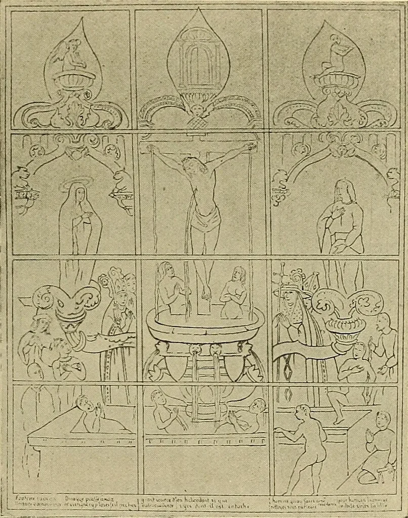 An illustration from L'art religieux de la fin du moyen âge en France; étude sur l'iconographie du moyen âge et sur ses sources d'inspiration;, 1908, leaf 126