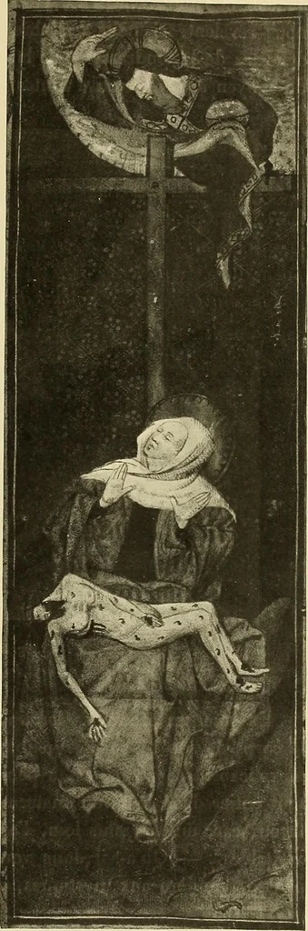 An illustration from L'art religieux de la fin du moyen âge en France; étude sur l'iconographie du moyen âge et sur ses sources d'inspiration;, 1908, leaf 140