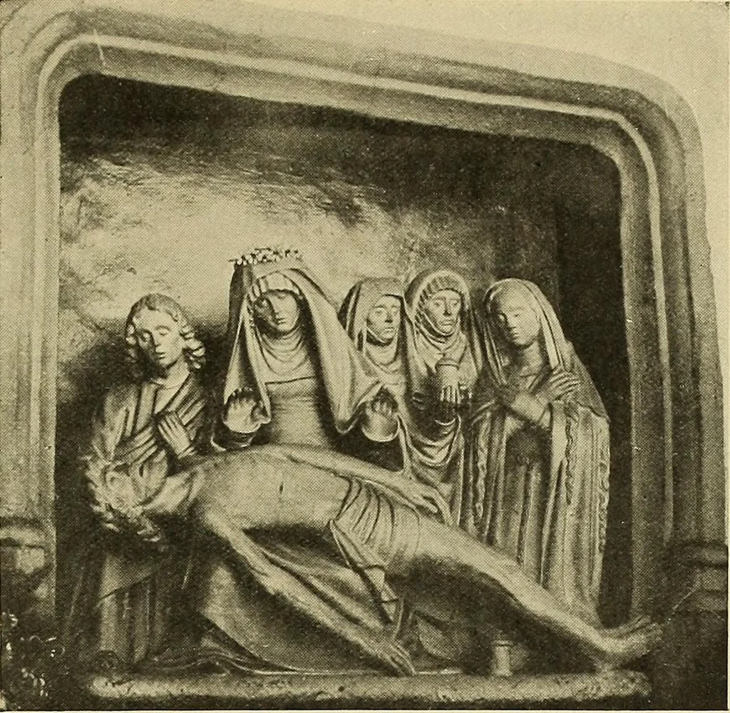 An illustration from L'art religieux de la fin du moyen âge en France; étude sur l'iconographie du moyen âge et sur ses sources d'inspiration;, 1908, leaf 146