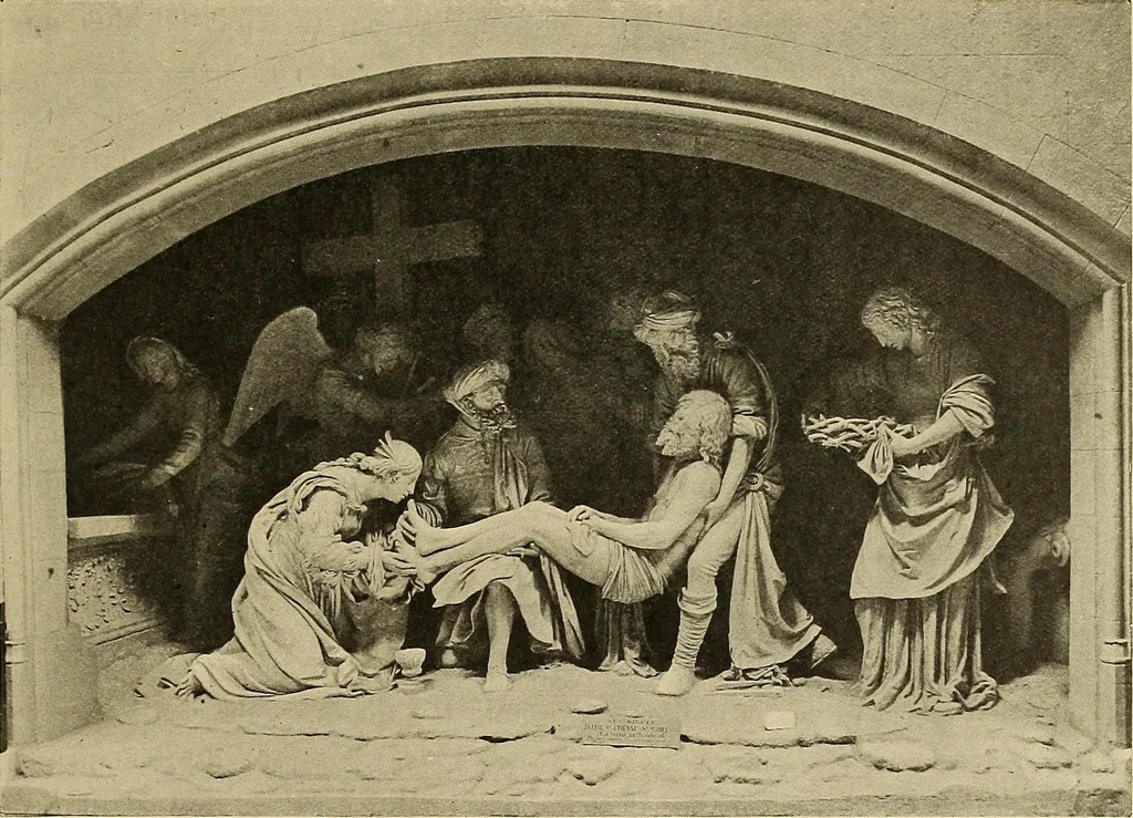 An illustration from L'art religieux de la fin du moyen âge en France; étude sur l'iconographie du moyen âge et sur ses sources d'inspiration;, 1908, leaf 154