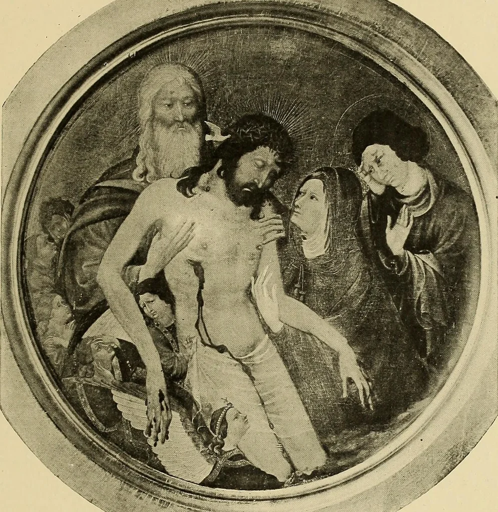 An illustration from L'art religieux de la fin du moyen âge en France; étude sur l'iconographie du moyen âge et sur ses sources d'inspiration;, 1908, leaf 160