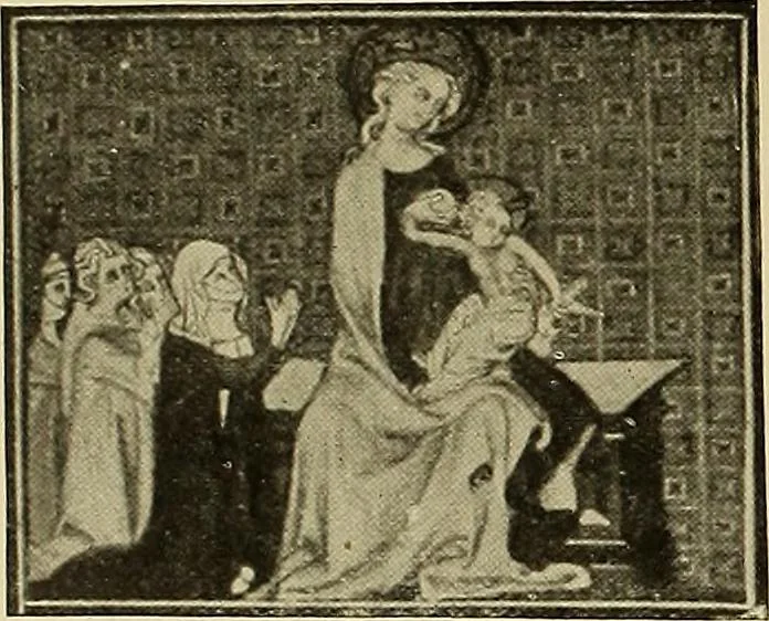 An illustration from L'art religieux de la fin du moyen âge en France; étude sur l'iconographie du moyen âge et sur ses sources d'inspiration;, 1908, leaf 165