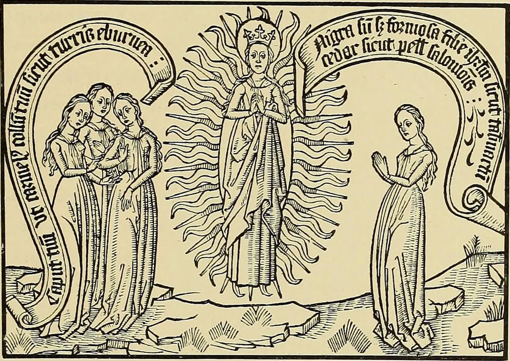 An illustration from L'art religieux de la fin du moyen âge en France; étude sur l'iconographie du moyen âge et sur ses sources d'inspiration;, 1908, leaf 240
