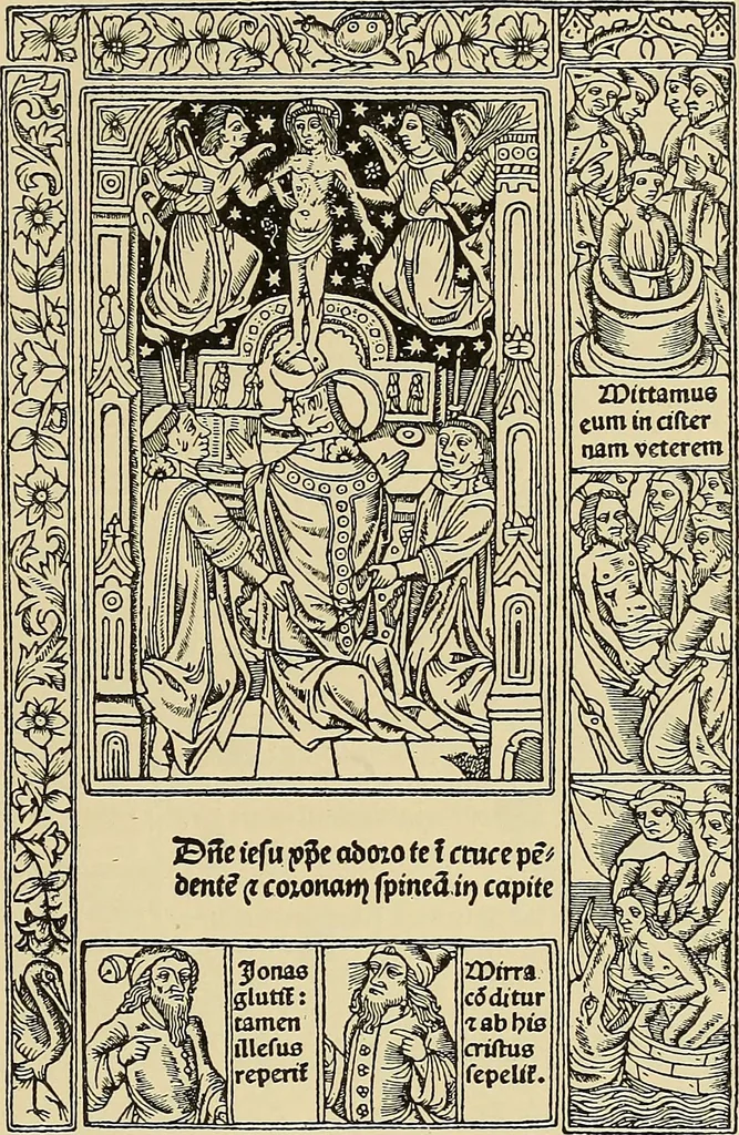 An illustration from L'art religieux de la fin du moyen âge en France; étude sur l'iconographie du moyen âge et sur ses sources d'inspiration;, 1908, leaf 274