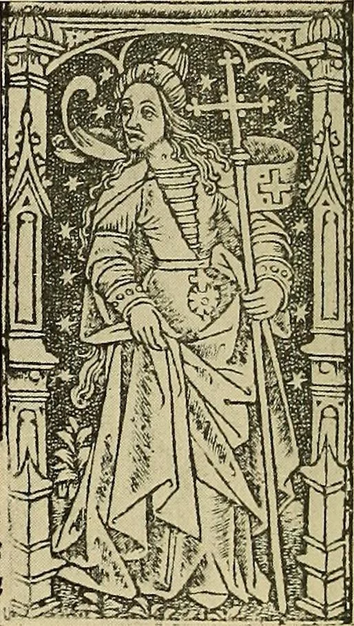An illustration from L'art religieux de la fin du moyen âge en France; étude sur l'iconographie du moyen âge et sur ses sources d'inspiration;, 1908, leaf 309