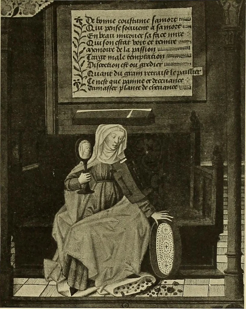 An illustration from L'art religieux de la fin du moyen âge en France; étude sur l'iconographie du moyen âge et sur ses sources d'inspiration;, 1908, leaf 354