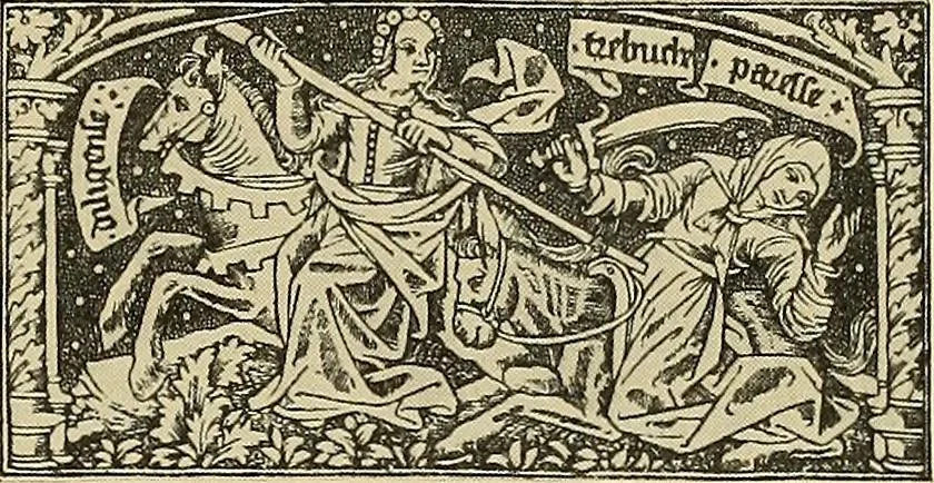 An illustration from L'art religieux de la fin du moyen âge en France; étude sur l'iconographie du moyen âge et sur ses sources d'inspiration;, 1908, leaf 384