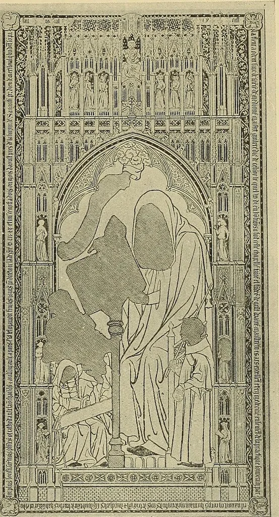 An illustration from L'art religieux de la fin du moyen âge en France; étude sur l'iconographie du moyen âge et sur ses sources d'inspiration;, 1908, leaf 454