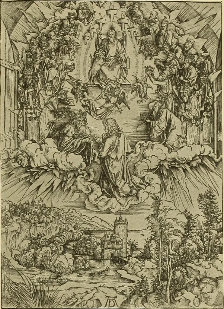 An illustration from L'art religieux de la fin du moyen âge en France; étude sur l'iconographie du moyen âge et sur ses sources d'inspiration;, 1908, leaf 500