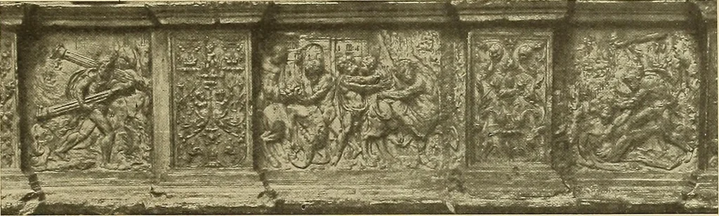 An illustration from L'art religieux de la fin du moyen âge en France; étude sur l'iconographie du moyen âge et sur ses sources d'inspiration;, 1908, leaf 548