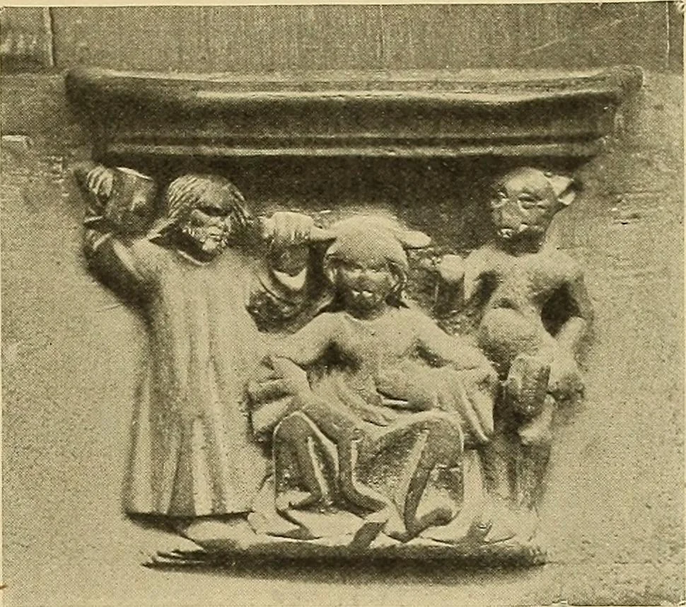 An illustration from L'art religieux de la fin du moyen âge en France; étude sur l'iconographie du moyen âge et sur ses sources d'inspiration;, 1908, leaf 550