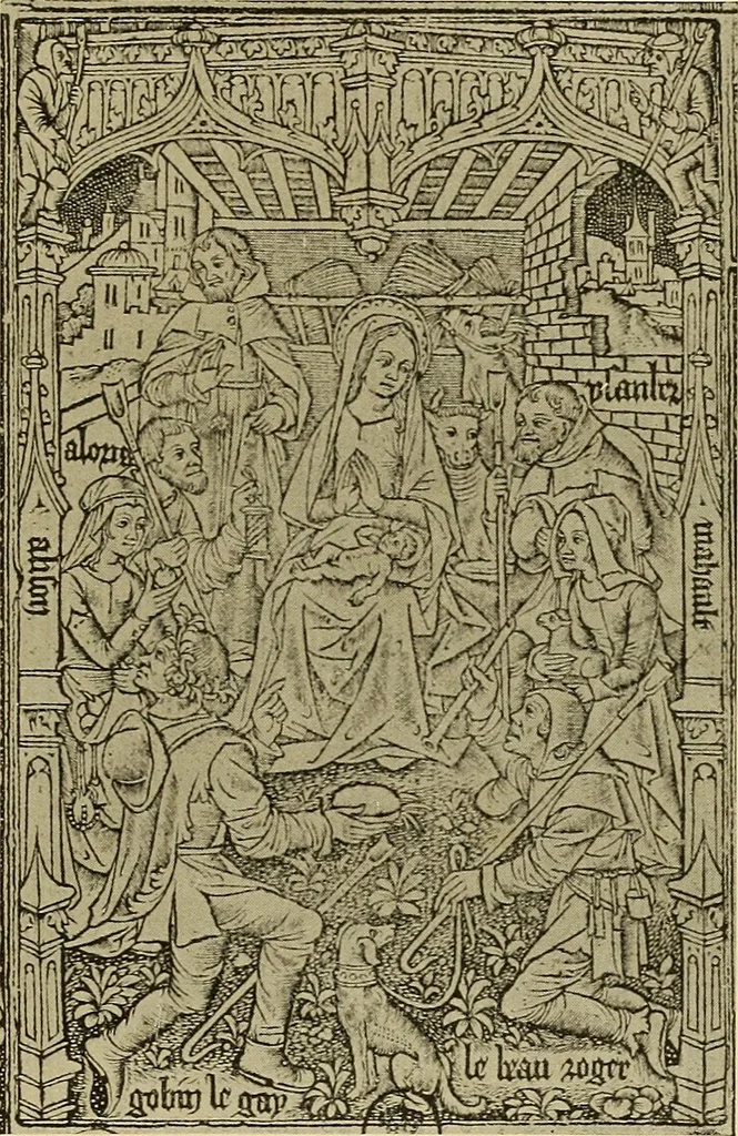 An illustration from L'art religieux de la fin du moyen âge en France; étude sur l'iconographie du moyen âge et sur ses sources d'inspiration;, 1908, leaf 56
