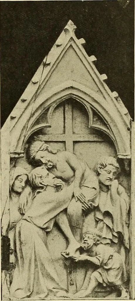 An illustration from L'art religieux de la fin du moyen âge en France; étude sur l'iconographie du moyen âge et sur ses sources d'inspiration;, 1908, leaf 66