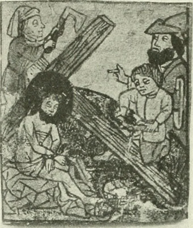 An illustration from L'art religieux de la fin du Moyen Age en France : étude sur l'iconographie du Moyen Age et sur ses sources d'inspiration, 1922, leaf 112