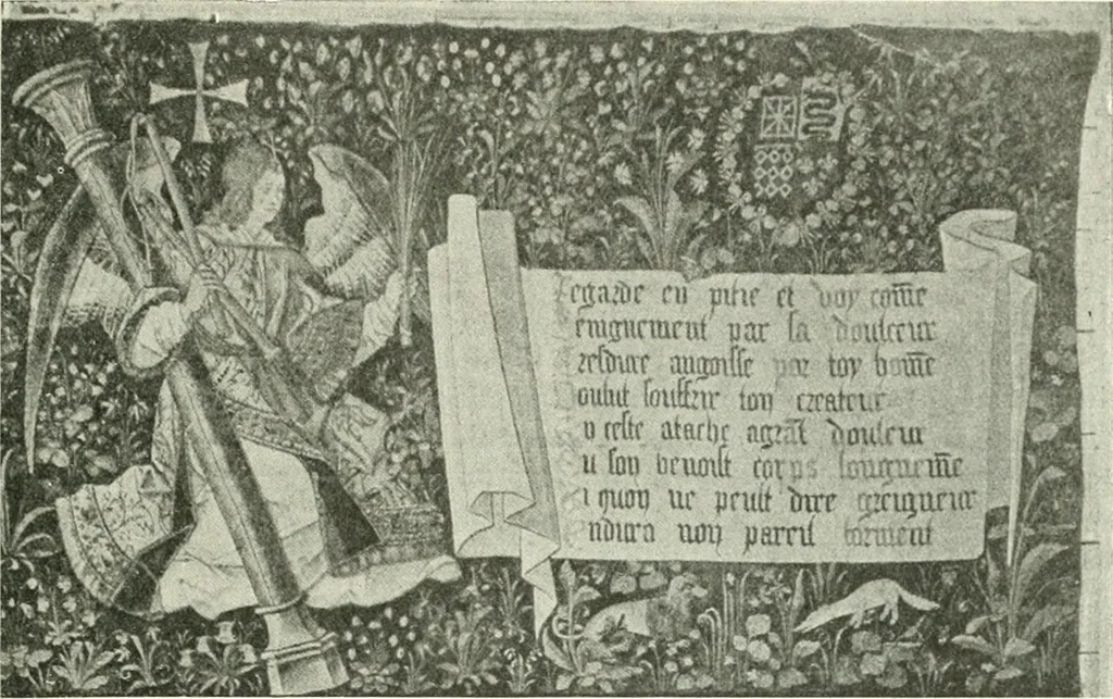 An illustration from L'art religieux de la fin du Moyen Age en France : étude sur l'iconographie du Moyen Age et sur ses sources d'inspiration, 1922, leaf 122