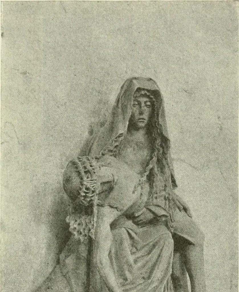 An illustration from L'art religieux de la fin du Moyen Age en France : étude sur l'iconographie du Moyen Age et sur ses sources d'inspiration, 1922, leaf 145