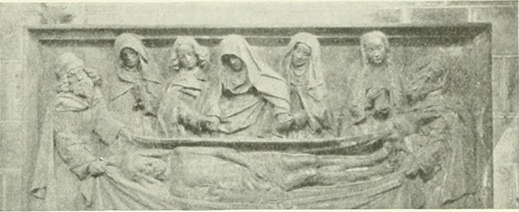 An illustration from L'art religieux de la fin du Moyen Age en France : étude sur l'iconographie du Moyen Age et sur ses sources d'inspiration, 1922, leaf 148
