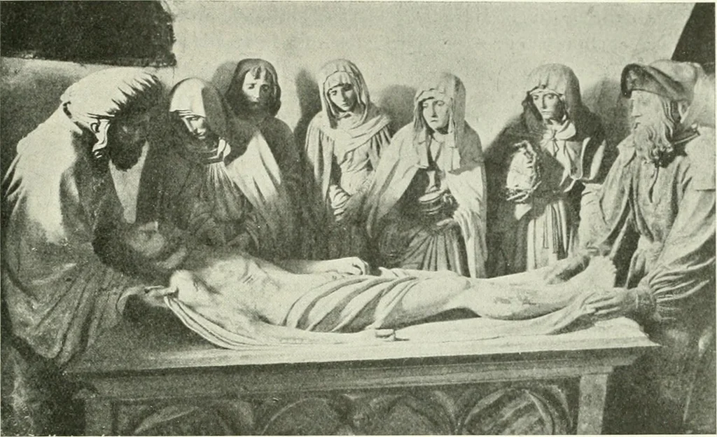 An illustration from L'art religieux de la fin du Moyen Age en France : étude sur l'iconographie du Moyen Age et sur ses sources d'inspiration, 1922, leaf 152