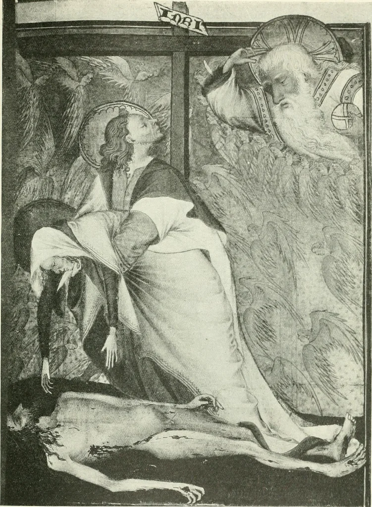 An illustration from L'art religieux de la fin du Moyen Age en France : étude sur l'iconographie du Moyen Age et sur ses sources d'inspiration, 1922, leaf 158
