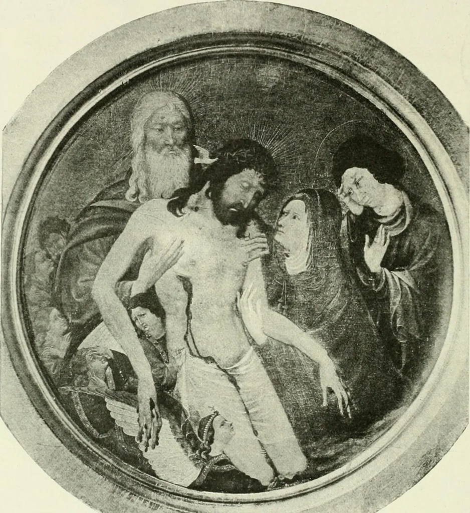 An illustration from L'art religieux de la fin du Moyen Age en France : étude sur l'iconographie du Moyen Age et sur ses sources d'inspiration, 1922, leaf 159