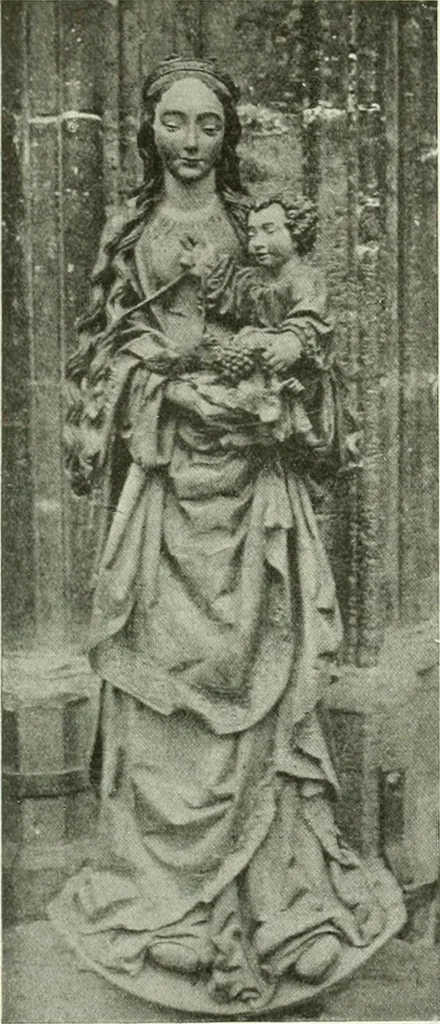 An illustration from L'art religieux de la fin du Moyen Age en France : étude sur l'iconographie du Moyen Age et sur ses sources d'inspiration, 1922, leaf 167