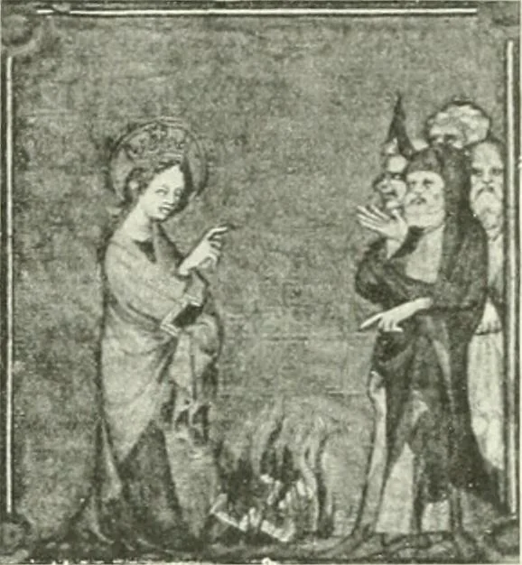 An illustration from L'art religieux de la fin du Moyen Age en France : étude sur l'iconographie du Moyen Age et sur ses sources d'inspiration, 1922, leaf 174