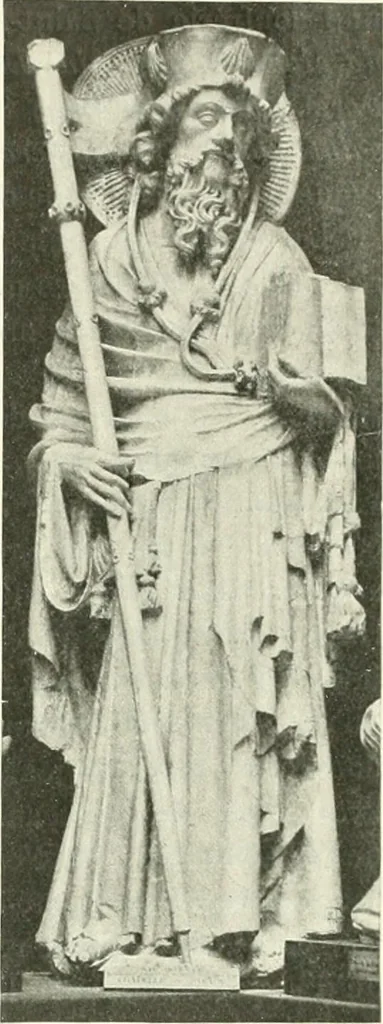 An illustration from L'art religieux de la fin du Moyen Age en France : étude sur l'iconographie du Moyen Age et sur ses sources d'inspiration, 1922, leaf 196
