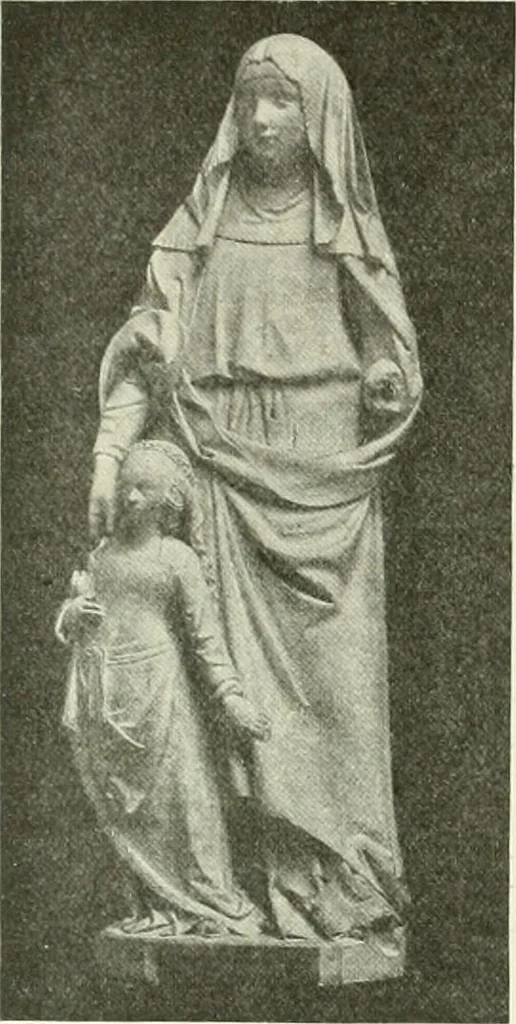 An illustration from L'art religieux de la fin du Moyen Age en France : étude sur l'iconographie du Moyen Age et sur ses sources d'inspiration, 1922, leaf 213