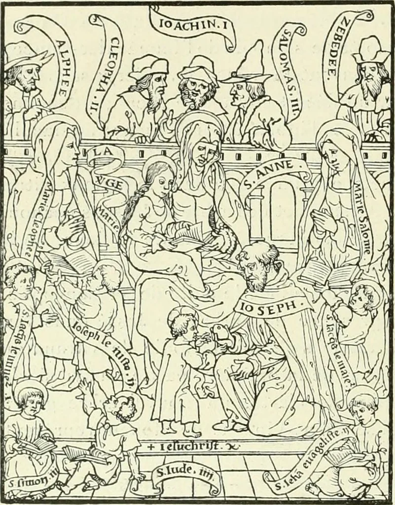 An illustration from L'art religieux de la fin du Moyen Age en France : étude sur l'iconographie du Moyen Age et sur ses sources d'inspiration, 1922, leaf 235