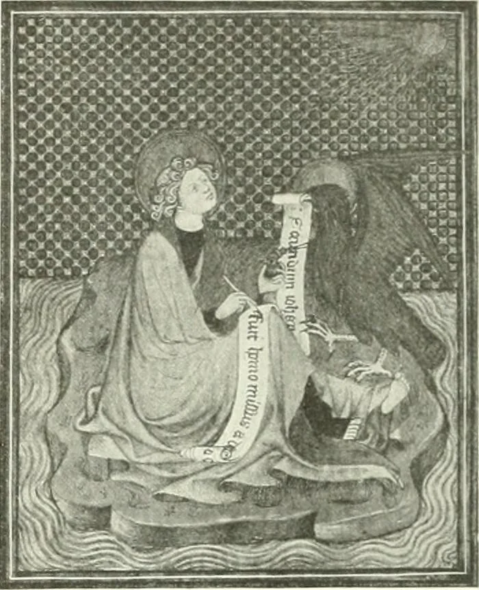 An illustration from L'art religieux de la fin du Moyen Age en France : étude sur l'iconographie du Moyen Age et sur ses sources d'inspiration, 1922, leaf 246